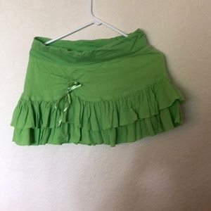 Green ruffle skirt